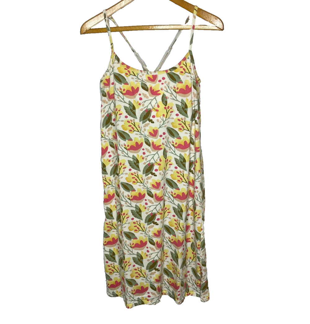 Women's Medium Pact Floral Pattern Organic Cotton Sleeveless Sundress